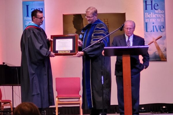 The presentation of the honorary Doctorate of Divinity