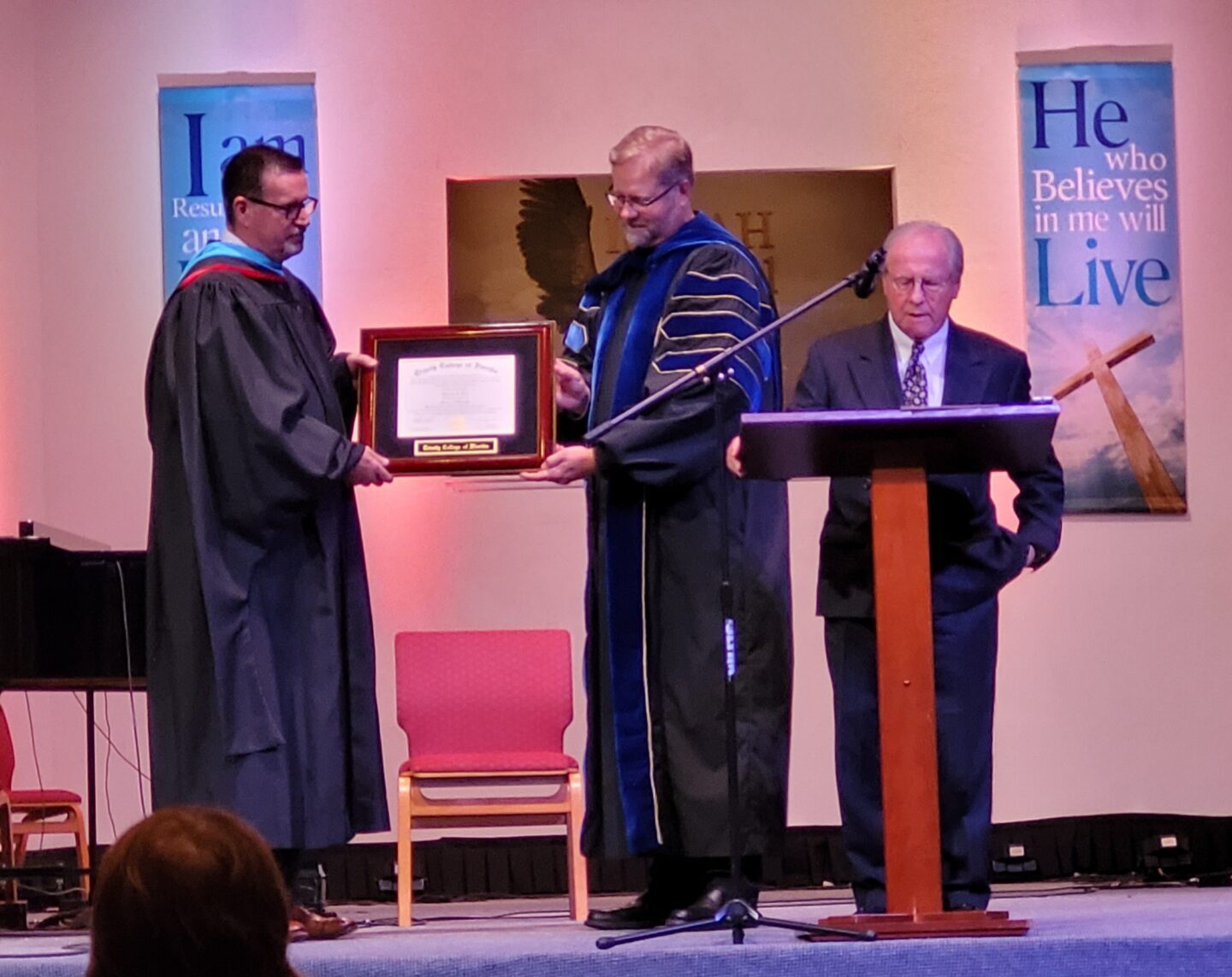 The presentation of the honorary Doctorate of Divinity