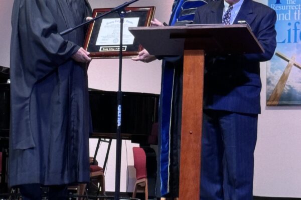 The presenting of the honorary Doctorate of Divinity